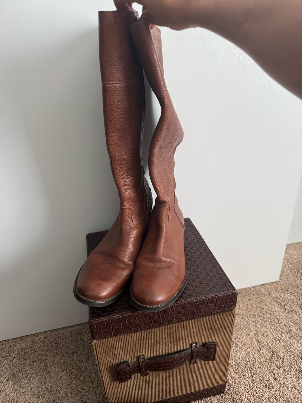 Tory Burch Brown Leather Knee High Boots - Picture 3 of 9